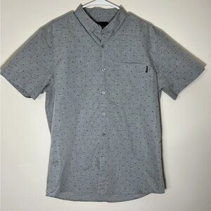 Molokai Surf Co Button Down Shirt Mens Large Fishbone Print Boarding Beach Skate